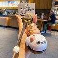 Portachiavi panda in legno stile pesce con mini martelletto e testo del merito - Confezione in sacchetto OPP / Panda