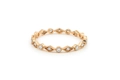 Rose gold couple ring with sparkling zircon inlays in a minimalist pave band design - US 5 / Rose Gold