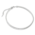 Silver vintage striped snake chain choker in flexible stainless steel with 18K tag - Steel Color Smooth Spiral Choker (CK1160)