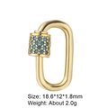 Golden oval screw clasp with blue micro-pave stones for jewelry making and charms - Style 15 (Gold Pave Blue Zircon)