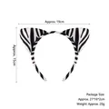 Cerchietto con orecchie di zebra in peluche, misura 19 cm di larghezza e 15 cm di altezza - Orecchie di Zebra (Cotone)