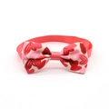 Pink heart print grosgrain ribbon dog bow tie for Valentine's Day pet styling - Style 15-Rose Layered Hearts