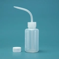 150ml semi-transparent plastic squeeze bottle with curved nozzle and scale markings - 150ml (Clear with Extra Cap)