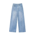 Damen Hellblaue High-Waist-Jeans mit weitem Bein und lockerer Passform aus Denim - XS / Hellblaue Wide Leg Jeans