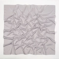 Elegant grey matte satin silk square scarf with soft texture and natural drapes - Silver Grey (25#)