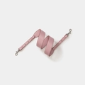 Adjustable plain leather shoulder strap in rose pink with silver metal lobster clasps - Pink With Silver Buckle