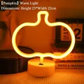 Warm yellow pumpkin LED neon lamp with USB or battery power base for home decoration - Pumpkin Warm Light