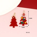 Detailed size view of a 33mm red Christmas tree alloy pendant with front and back sides - Red Christmas Tree
