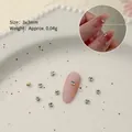 Nail art decoration set with 3x3mm silver rhinestones on gold base for manicure - 3mm (10 Pcs)