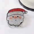 Pince à cheveux Père Noël scintillante avec paillettes pour coiffures festives de Noël - Cercle Visage du Père Noël