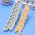 Silicone mold with knitted rope texture for DIY cake fondant and chocolate making - 18.8cmx4cm / Light Gray