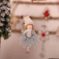 Bambola angelo di Natale con vestito in tulle azzurro e ali d'argento appesa - Pendaglio Ragazza Vestito Blu / Blu