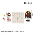 Fairy tale door and window silicone mold for chocolate and fondant cake decoration - 3# Fairy Door Window Mushroom / Gray