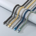 Set de cadenas giratorias de acero inoxidable en colores negro oro plata y azul - Ancho 10mm / Color Acero