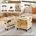 Sac de transport pliable pour animaux couleur café au lait avec poignée réglable - Double porte-Roues d'avion / L / crème