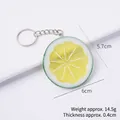 Creative 6cm yellow PVC simulation lemon slice keychain with silver metal ring - 6cm Medium Green Lime Slice - Keychain