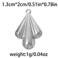Silberner 304 Edelstahl-Tropfenanhänger mit radialer Textur in der Größe 1,3 cm x 2 cm - Fächerform (1.3*2cm) / Silber