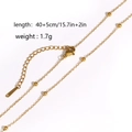 18k gold plated stainless steel bead chain necklace with lobster clasp, 40+5cm length - Large O-chain Bead Chain / Gold