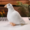 Peluche realistico di piccione bianco con pelliccia morbida e becco arancione vivace - Colomba Bianca