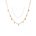 Collana bohémien in acciaio inossidabile con perle di cristallo e ciondoli oro 18K - Doppio Strato/Perline Colorate/Pendente Quadrato / Oro/Multicolore