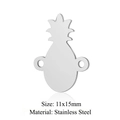 Poliertes Ananas-Anhänger-Set aus Edelstahl 11x15mm für DIY-Schmuckherstellung - Ananas (5 Stk./Pack) / Silber