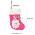 Pink Christmas stocking ornament with Santa Claus 3D motif and size 17cm height - Pink Santa