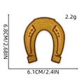 Dettaglio toppa ricamata ferro di cavallo con dimensioni 6,8x6,1 cm per vestiti - Toppa Cowboy 3#-Ferro di Cavallo