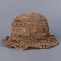 Handmade hollow-out straw fisherman hat for women summer beach fashion photography - M / Khaki