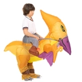 Kids orange inflatable pterodactyl dinosaur costume with purple wings for party events - Children's Pterodactyl Cycling / One Size