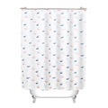 Waterproof polyester shower curtain featuring playful blue and pink whale prints - Dolphin
