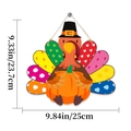 Houten Thanksgiving kalkoen bord met pelgrimshoed en pompoen wanddecoratie - Thanksgiving Deurbord Type A