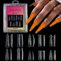 120pcs clear plastic nail extension forms set with 10 snake pattern shapes in a pink box - Snake Pattern 10-in-1 Nail Mold