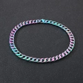 Rainbow plated 15mm cuban link chain necklace in stainless steel with lobster clasp - Multicolor (KN282337-KJX)