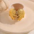 Elegant 18k gold plated titanium steel spiral earrings with wavy texture for women - Gold Vortex