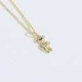 Collana dorata con ciondolo a forma di orso con strass e dettaglio a forma di cuore - Orso Cuore (Snello)