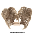 Chignon décoiffé ajustable avec peigne en dégradé de brun à blond cendré - Brun à blond cendré