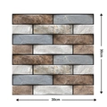 Self-adhesive 3D brick wall sticker in grey and brown stone pattern, 30cm x 30cm size - 545-Tri-color Faux Stone