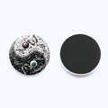 Yin-Yang-Schmetterling Kristallglas-Kühlschrankmagnet mit schwarzer Magnetseite - S&W Schmetterling Floral Yin Yang (30MM)