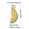 Watermelon slice pendant charm in copper with gold plating for DIY jewelry making - Hami Melon Pendant