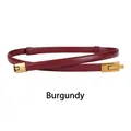 Slim wine red leather belt for women with elegant matte gold buckle for dresses - Burgundy