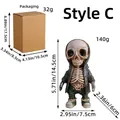 Figura de calavera Estilo C con sudadera verde y caja para decoración Halloween - Azul Marino Estilo C