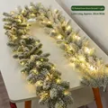 Guirlande de Noël PE de 1,8 m avec flocage de neige et lumières LED blanc chaud - Guirlande Enneigée Flocage PE 1.8m Modèle A avec Lumières