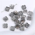Gray clover shaped transparent glass beads for DIY jewelry and handmade bracelets - Clover-10mm-Grey