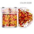 Mix of red and gold hexagonal glitter flakes in a clear jar for Christmas nail art, SD280 - SD280-Red Gold Hexagon