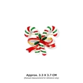 Christmas candy cane enamel brooch with gold bow and colorful festive details - Christmas Candy Cane
