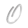 Adjustable silver spiral ring featuring sparkling pave cubic zirconia accents - 30 Years Old Silver