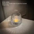 Vertical striped clear glass pinecone candle holder G102-0002 model 6.5cm height - Ribbed Glass Candle Holder / Single Pack (Candle Not Included)