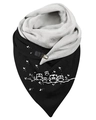 Women's warm scarf with clip featuring artistic owl and butterfly print in black and gray - 65-Black White Owls
