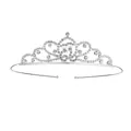 Serre-tête couronne argenté No. 8 avec strass en forme de cœur pour petites filles - Couronne d'argent creuse à volutes de cœur (No. 8)