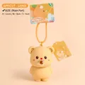 Apricot cartoon bear keychain with bubble nose and matching bead chain for bags - Apricot Large Squeeze With Refill